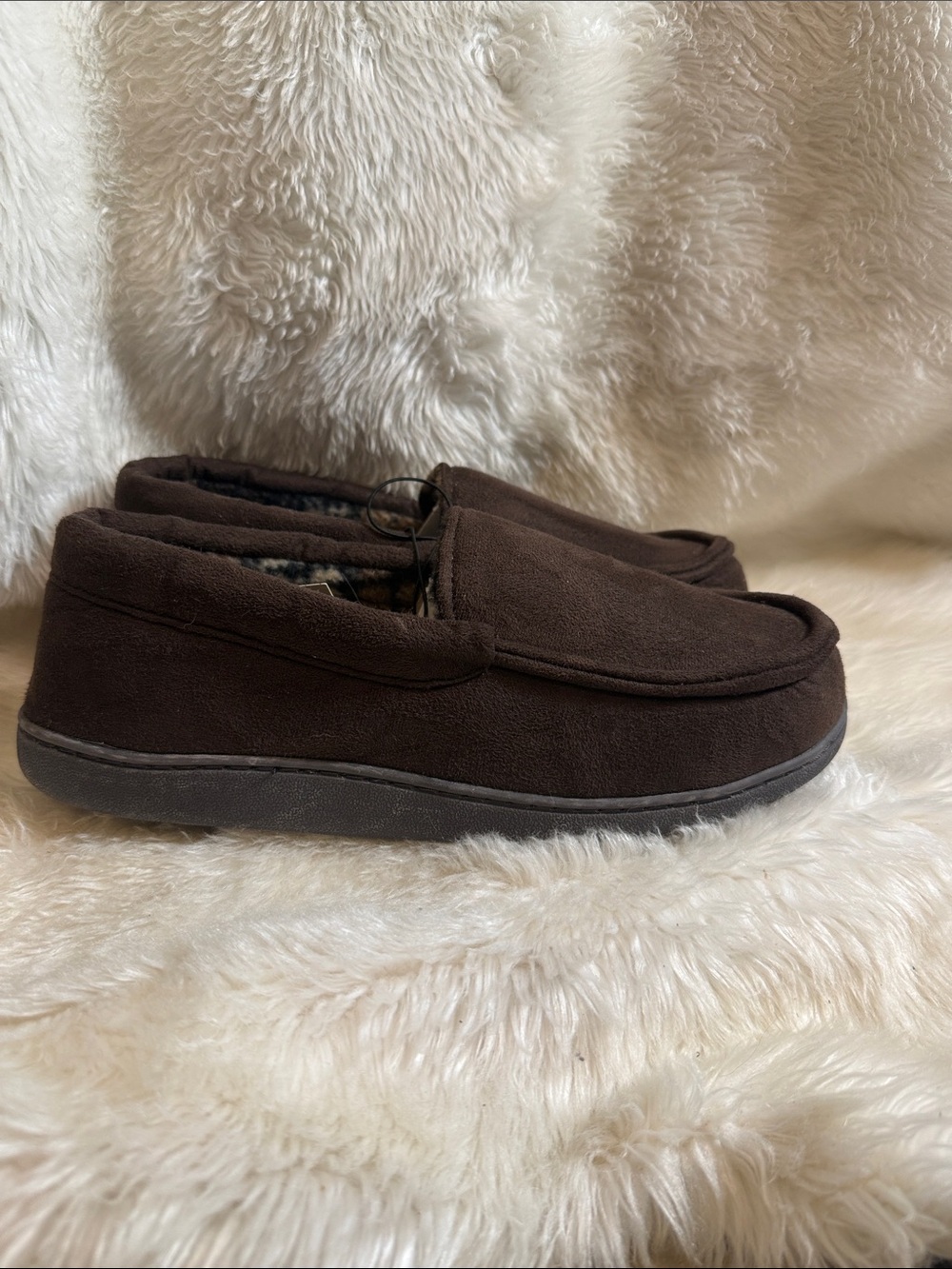 Van Heusen Bert Men’s Brown Moccasin Slippers Size M 8–9 NWT